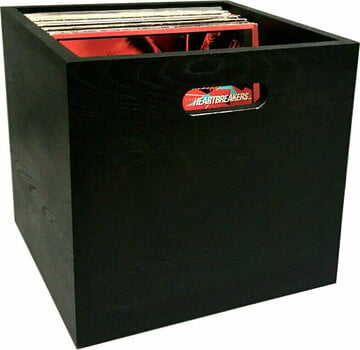 Škatla za vinilne plošče Music Box Designs "Black Magic" India Ink Colored Oak 12 inch Vinyl Storage Box - 1