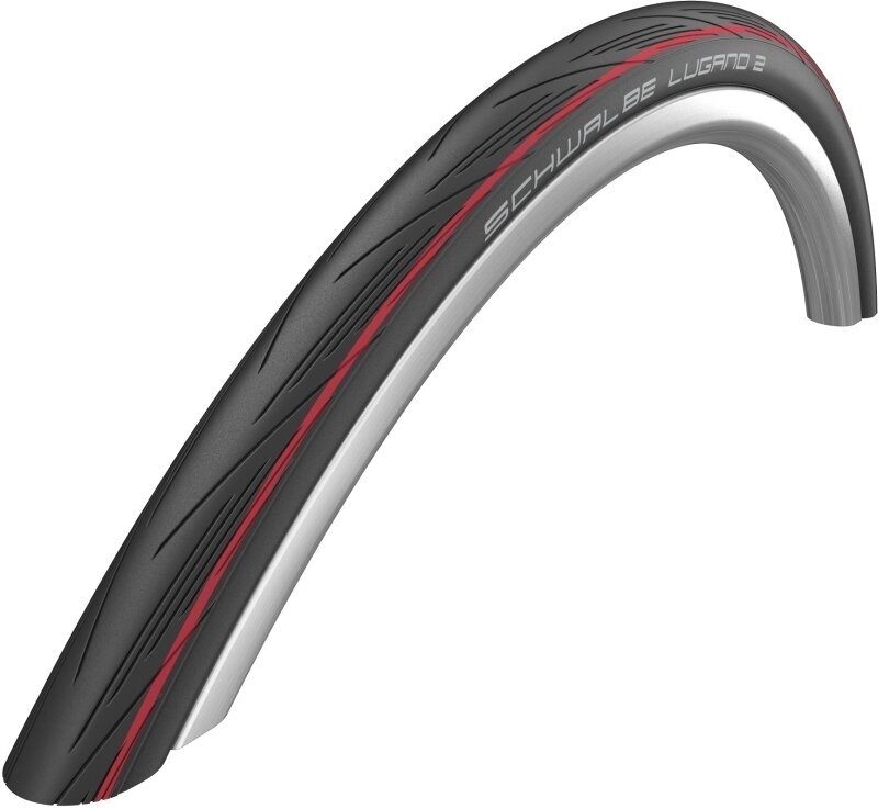 Guma za cestovni bicikl Schwalbe Tire Lugano II 25" (622 mm) 25.0 Black/Red Folding Guma za cestovni bicikl