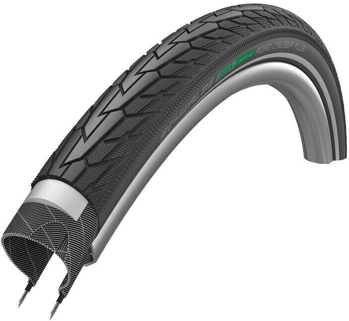 Däck för landsvägscykel Schwalbe Tire Road Cruiser Plus 28" (622 mm) 42.0 Black Tråd Däck för landsvägscykel