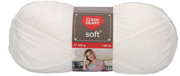 Knitting Yarn Red Heart Soft 00001 White