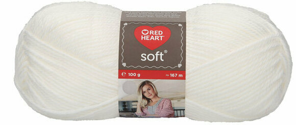 Knitting Yarn Red Heart Soft 00001 White - 1