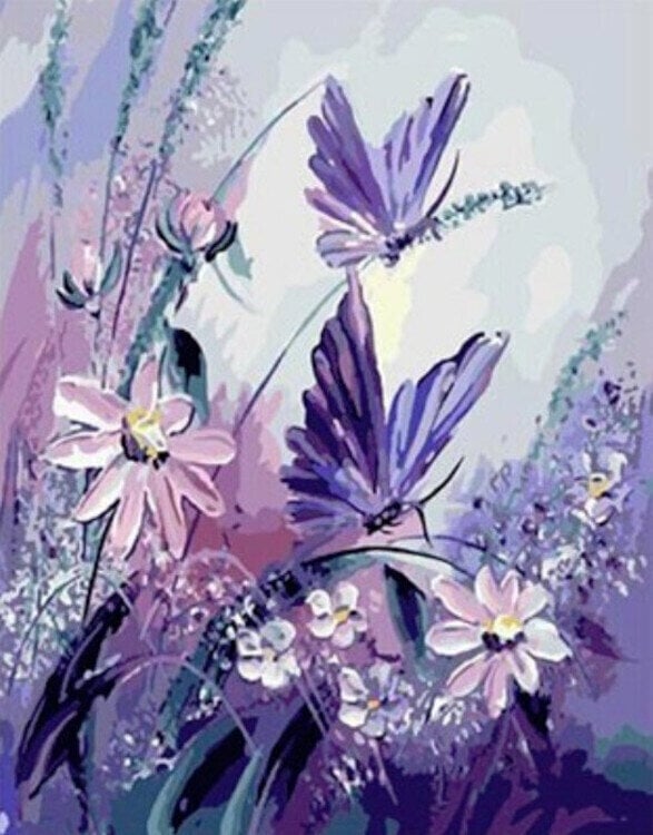 Pintura por números Gaira Painting by Numbers Butterflies on Flowers Pintura por números