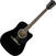 Dreadnought elektro-akoestische gitaar Fender FA-125CE Black