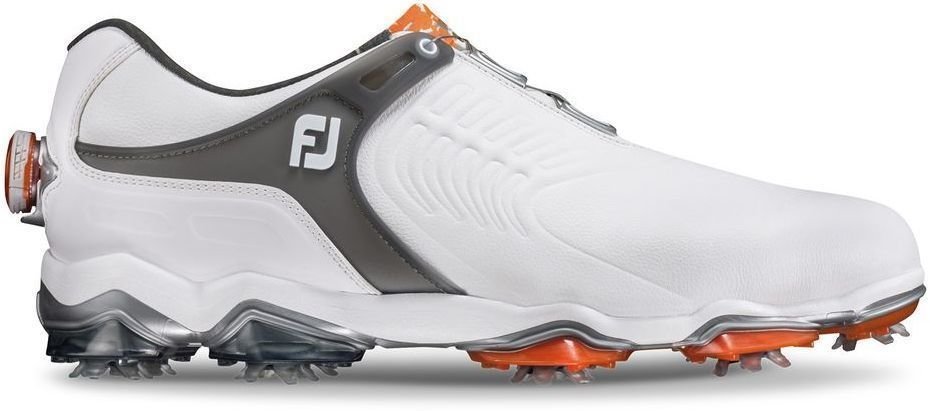Pantofi de golf pentru bărbați Footjoy Tour-S BOA Mens Golf Shoes White/Dark Grey US 8