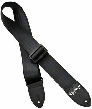 Tekstylne gitarowe pasy Epiphone Seatbelt Guitar Strap Black - 1