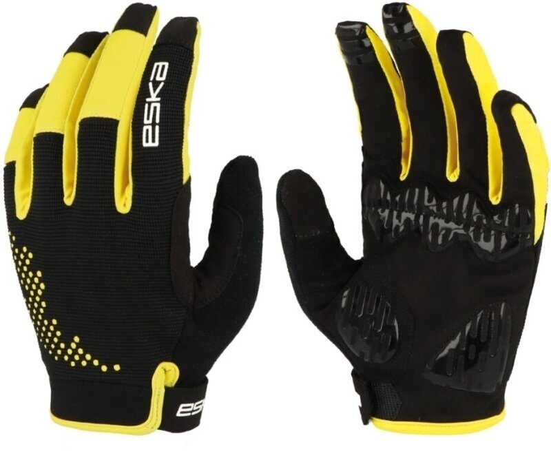 Cyklistické rukavice Eska Rebel Black/Yellow 11 Cyklistické rukavice