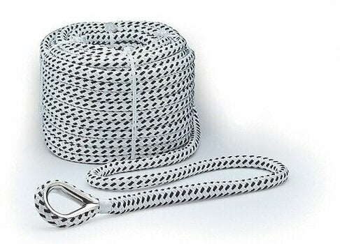 Boat Anchor Rope FSE Robline Rio with Thimble White-Black 14 mm 30 m - 1