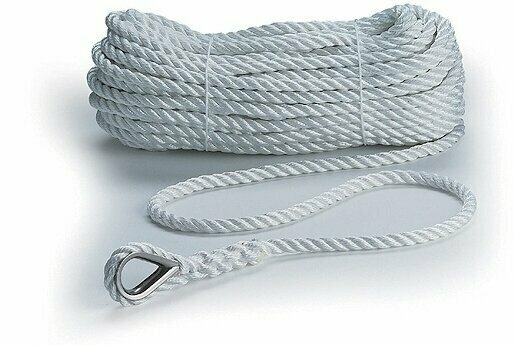Boat Anchor Rope FSE Robline Rapallo with Thimble White 10 mm 30 m - 1