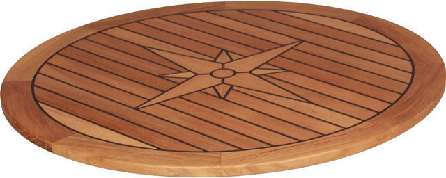 Stolik kokpitowy, fotel jachtowy Talamex Teak TableTop Circle 65 cm