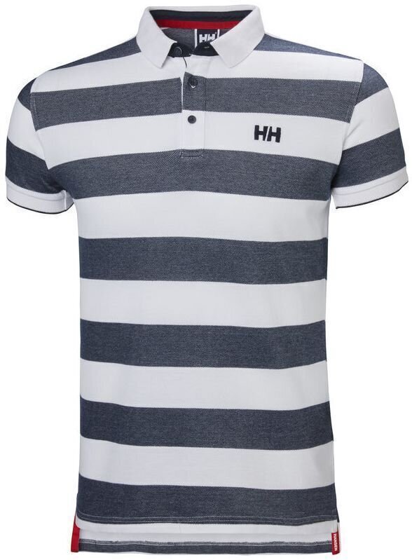 T-Shirt Helly Hansen Faerder Polo T-Shirt Navy Stripe XL