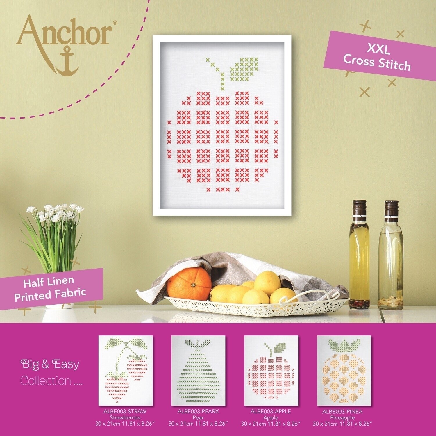 Set da ricamo Anchor ALBE003-APPLE Set da ricamo