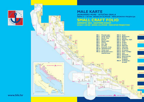 Nautička karta HHI Male Karte Jadransko More/Small Craft Folio Adriatic Sea Eastern Coast - 1