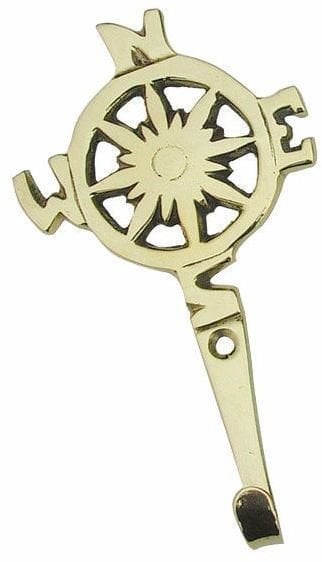 Nautical Keyring Sea-Club Keyholder Compass rose - brass