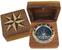 Messing Kompass, Sextant Sea-Club Compass in wood