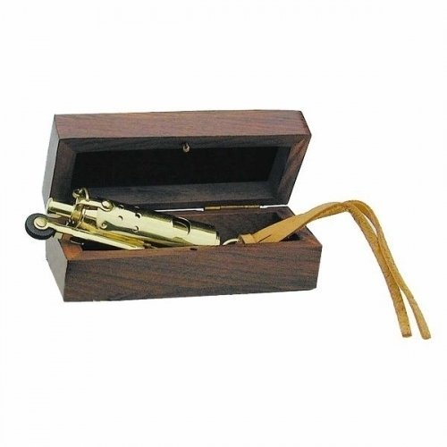 Námořnícké dárky Sea-Club Antique French Storm Lighter brass - 8cm - wooden box