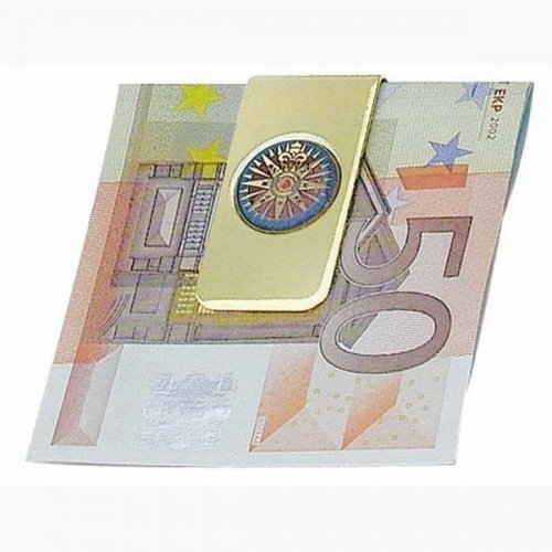 Razno Sea-Club Money Clip Compass Rose - brass