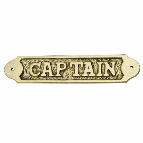Marine Geschenkartikel Sea-Club Door name plate - Captain brass