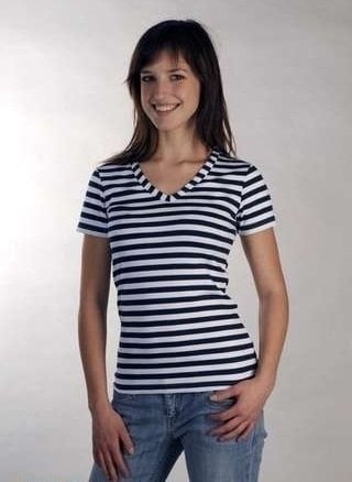 T-Shirt Sailor Breton V T-Shirt White-Blue XL