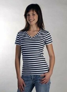 T-Shirt Sailor Breton V T-Shirt White-Blue M - 1