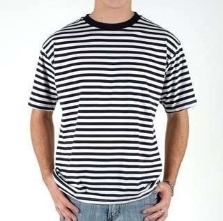 T-Shirt Sailor Breton T-Shirt White-Blue XL