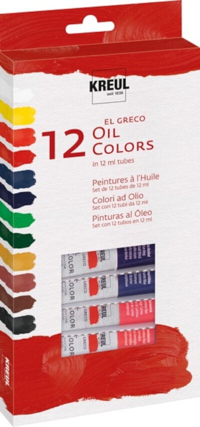 Culoare ulei Kreul El Greco Set de vopsele cu ulei 12 x 12 ml
