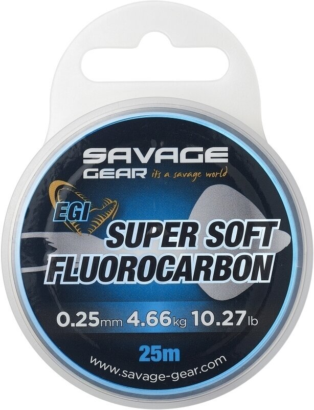 Fil de pêche Savage Gear Super Soft Fluorocarbon EGI Pink 0,29 mm 6,03 kg 25 m