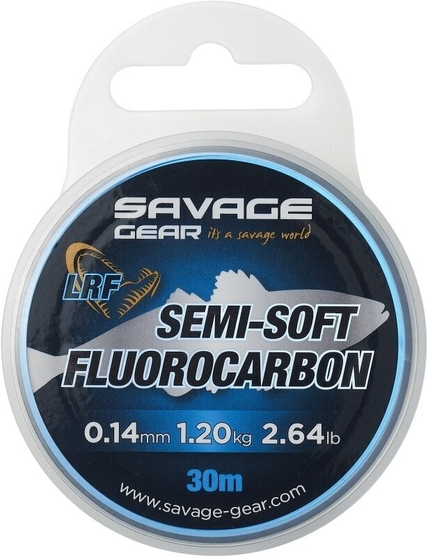 Vlasec, šňůra Savage Gear Semi-Soft Fluorocarbon LRF Číra 0,14 mm 1,2 kg 30 m