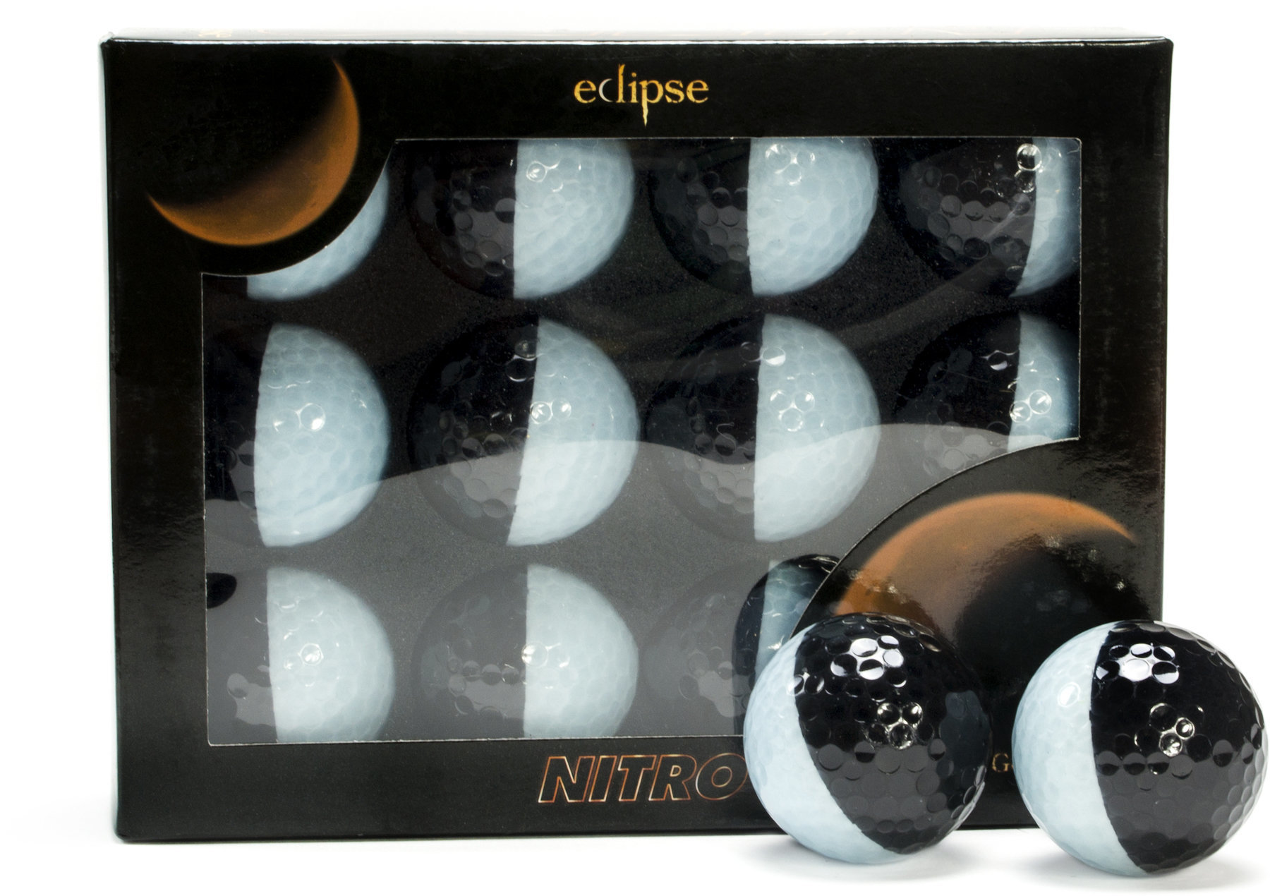 Golf Balls Nitro Eclipse Black/Light Blue