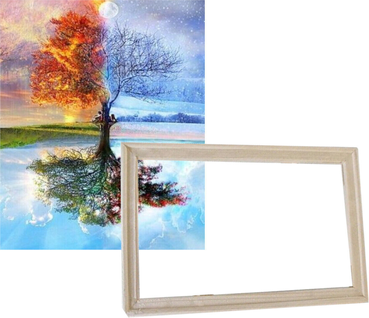 Pintura por números Gaira With Frame Without Stretched Canvas Tree Of The Seasons