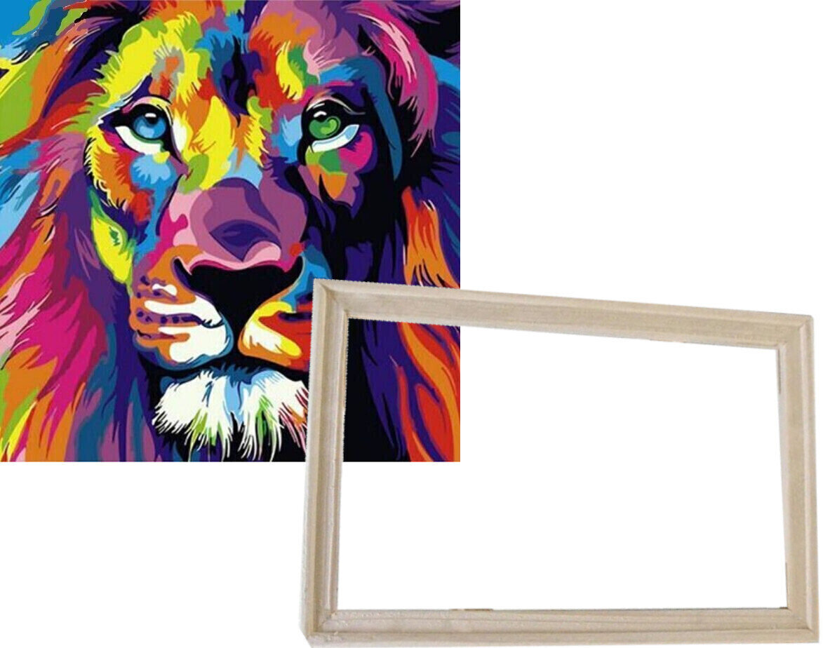 Painting by Numbers Gaira With Frame Without Stretched Canvas Lion