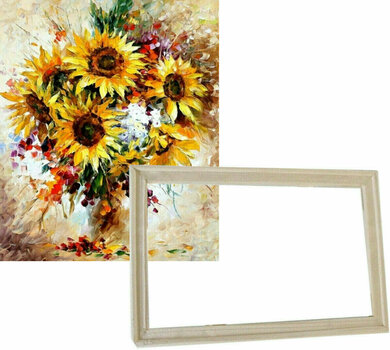 Ζωγραφική με Αριθμούς Gaira With Frame Without Stretched Canvas Sunflowers in a Vase - 1