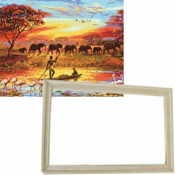 Maling efter tal Gaira With Frame Without Stretched Canvas Africa - 1