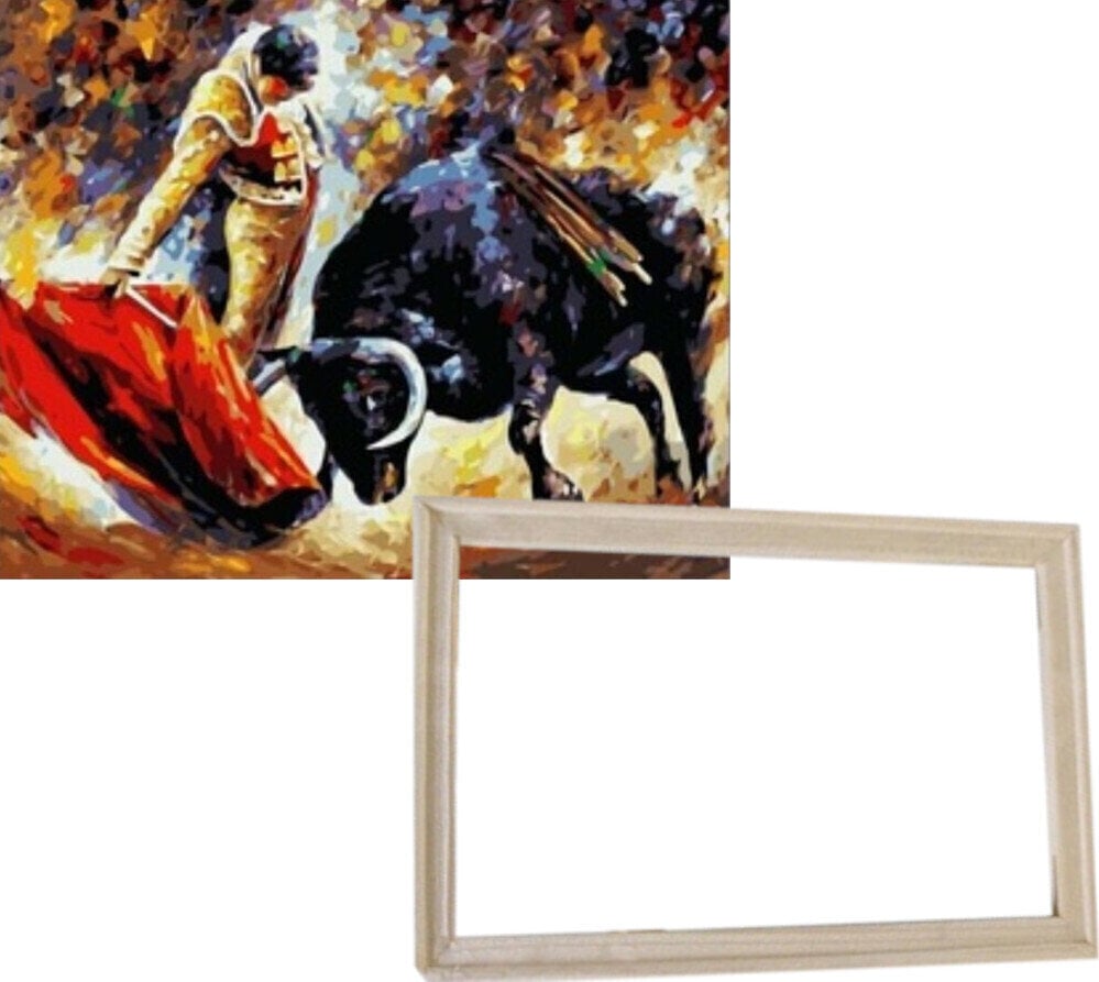 Ζωγραφική με Αριθμούς Gaira With Frame Without Stretched Canvas Bull Fight
