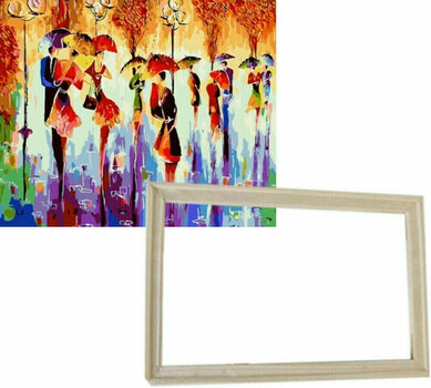 Maalaa numeroiden mukaan Gaira With Frame Without Stretched Canvas Rainy Street 2 - 1