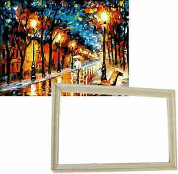 Schilderen op nummer Gaira With Frame Without Stretched Canvas Rainy Autumn - 1