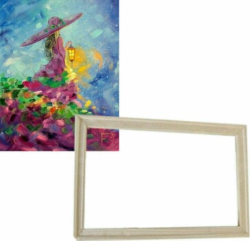 Schilderen op nummer Gaira With Frame Without Stretched Canvas Girl with a Lantern - 1