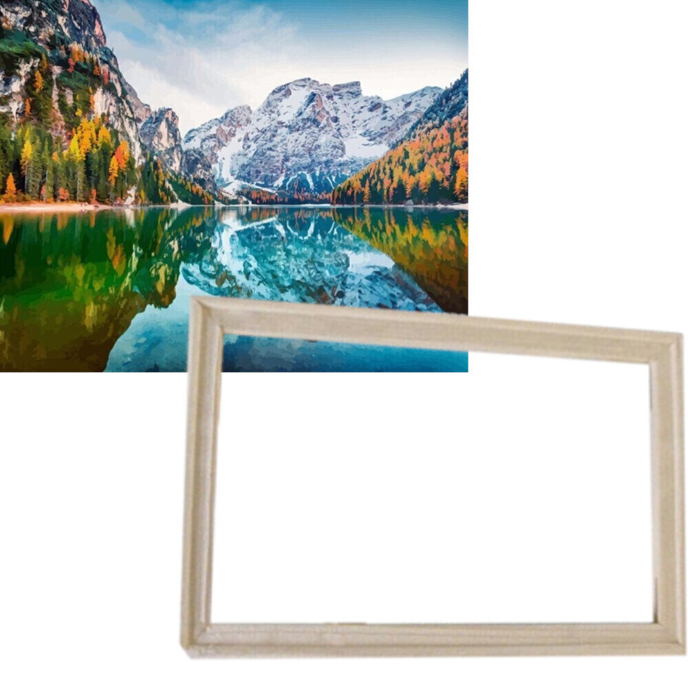 Painting by Numbers Gaira With Frame Without Stretched Canvas Mountain Lake