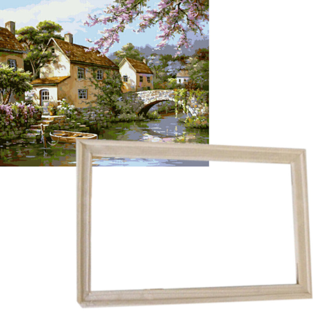 Maalaa numeroiden mukaan Gaira With Frame Without Stretched Canvas Stone Bridge