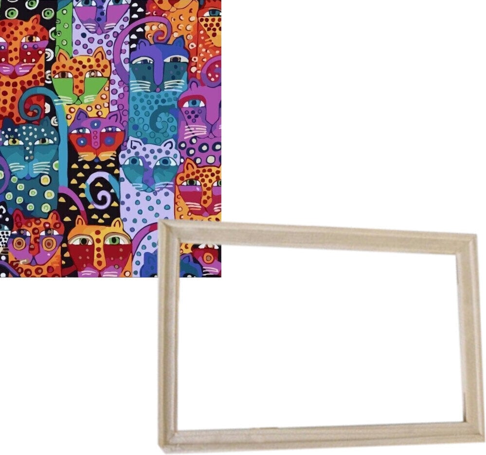 Pintura por números Gaira With Frame Without Stretched Canvas Kitty Cat