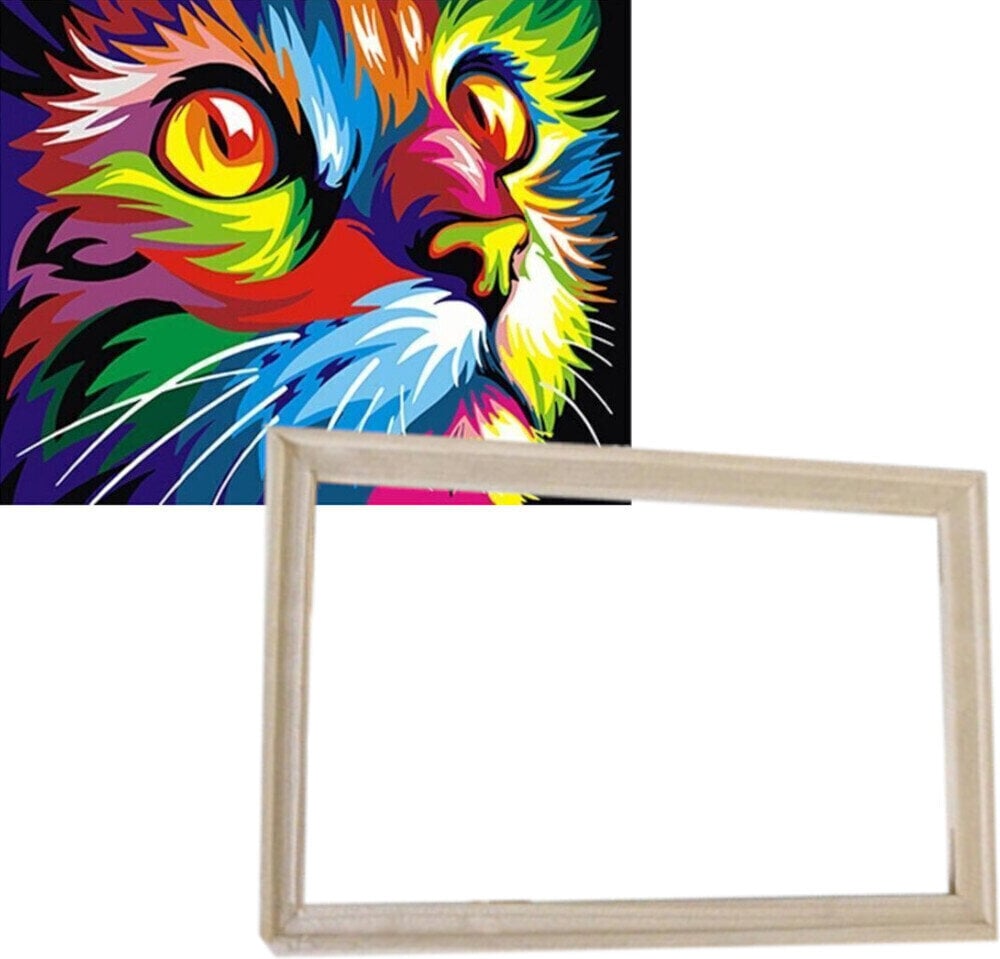 Ζωγραφική με Αριθμούς Gaira With Frame Without Stretched Canvas Kitty Cats