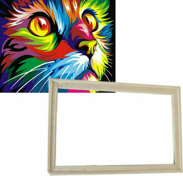 Ζωγραφική με Αριθμούς Gaira With Frame Without Stretched Canvas Kitty Cats - 1