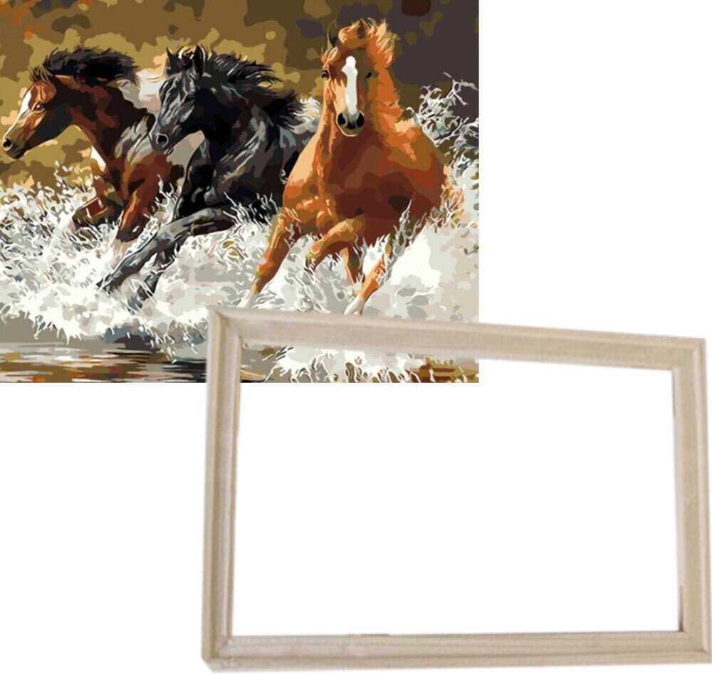Pintura por números Gaira With Frame Without Stretched Canvas Horses Pintura por números