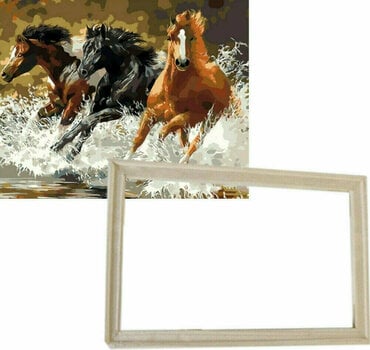 Maling efter tal Gaira With Frame Without Stretched Canvas Horses - 1