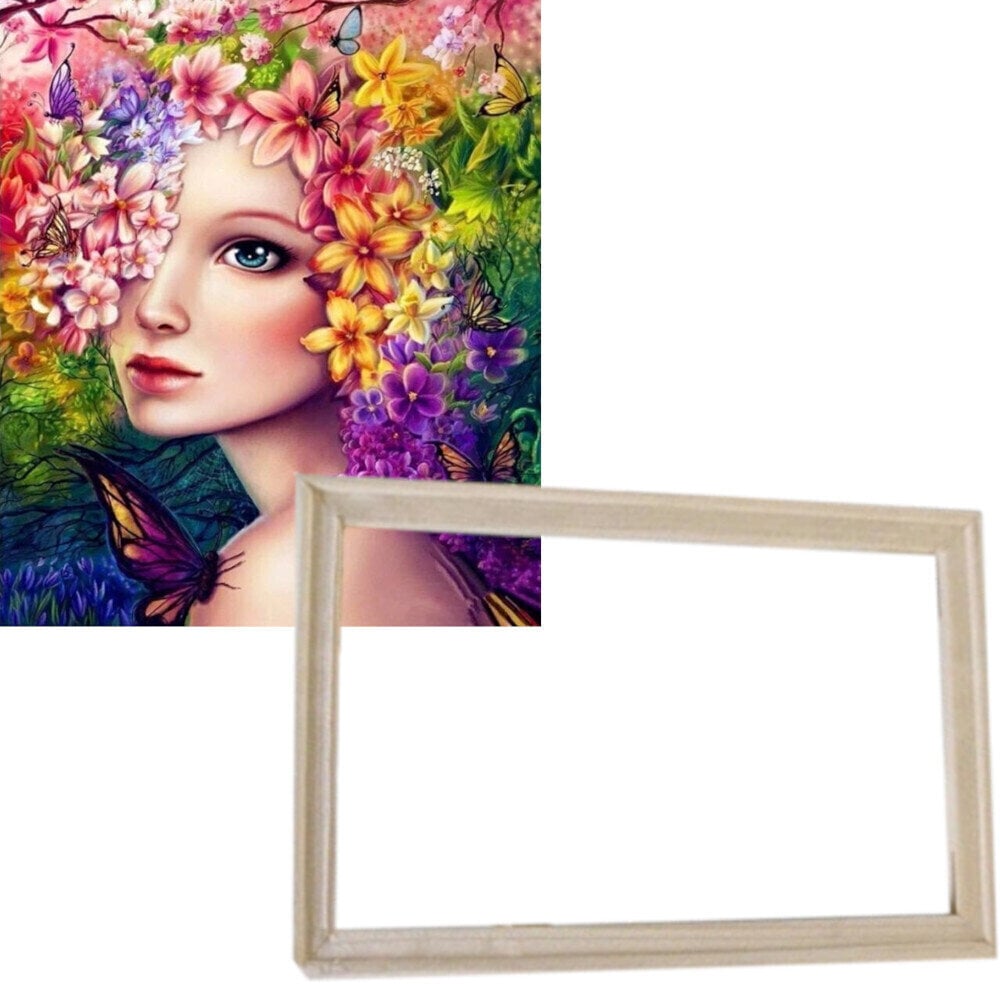 Maling efter tal Gaira With Frame Without Stretched Canvas Flowers In Hair 1