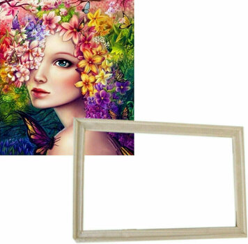 Schilderen op nummer Gaira With Frame Without Stretched Canvas Flowers In Hair 1 - 1