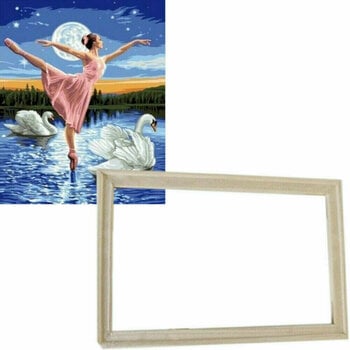 Ζωγραφική με Αριθμούς Gaira With Frame Without Stretched Canvas Swan Lake - 1