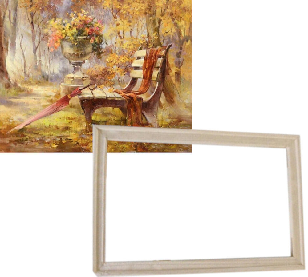 Painting by Numbers Gaira With Frame Without Stretched Canvas Park Bench