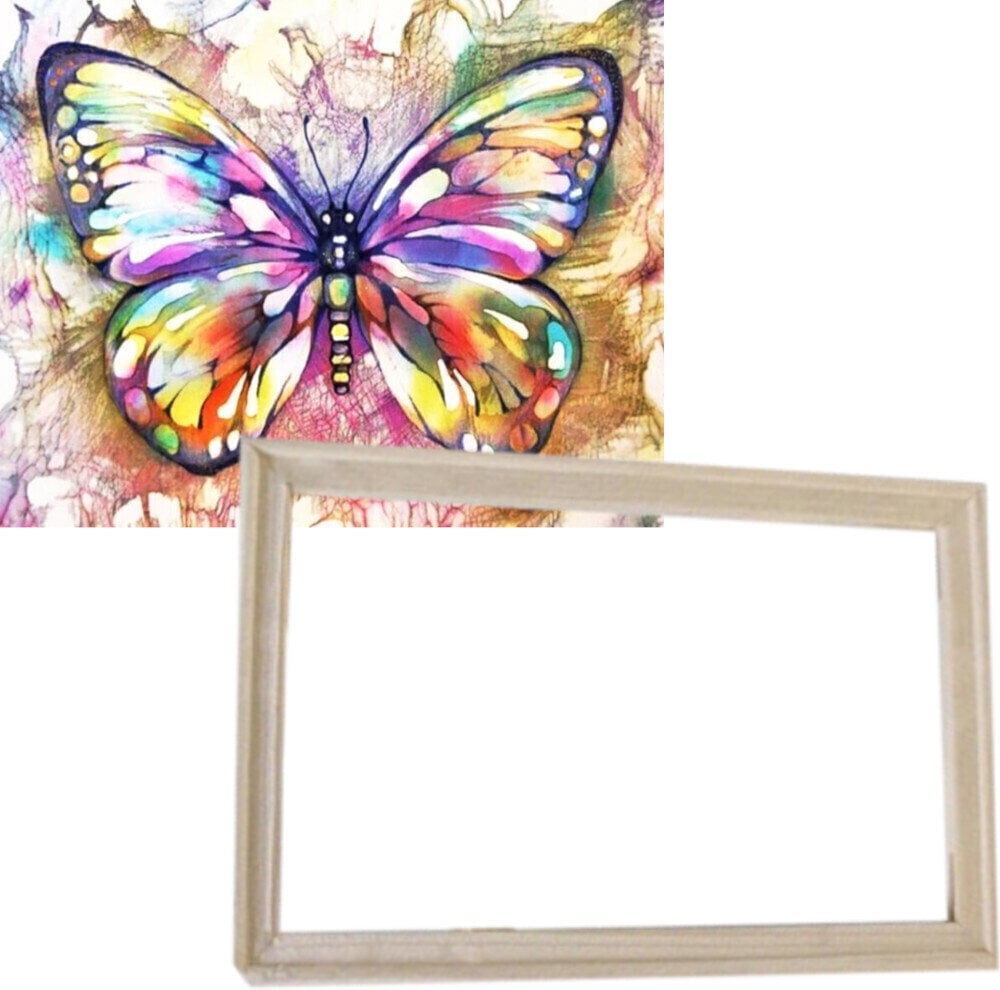 Painting by Numbers Gaira With Frame Without Stretched Canvas Butterfly 1