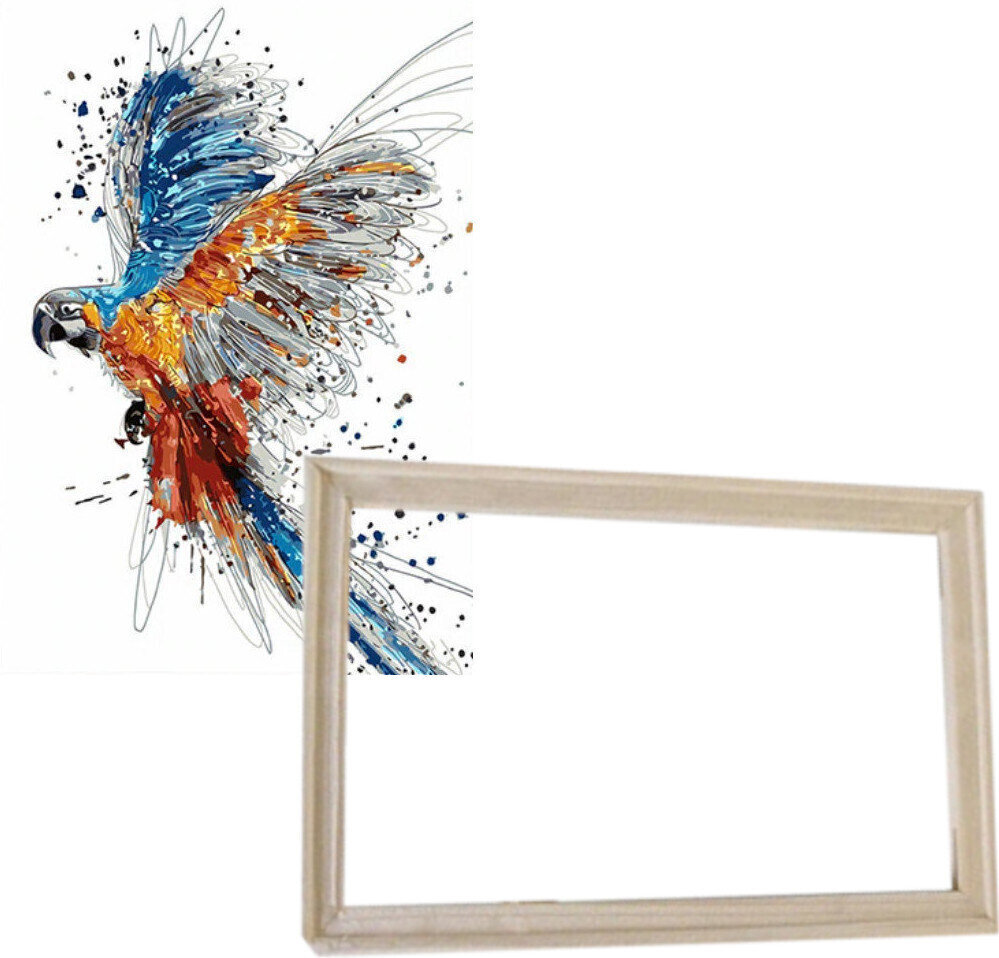Maalaa numeroiden mukaan Gaira With Frame Without Stretched Canvas Parrot