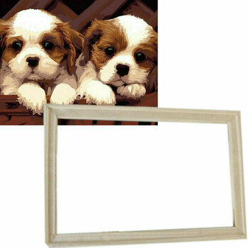 Ζωγραφική με Αριθμούς Gaira With Frame Without Stretched Canvas Dogs - 1